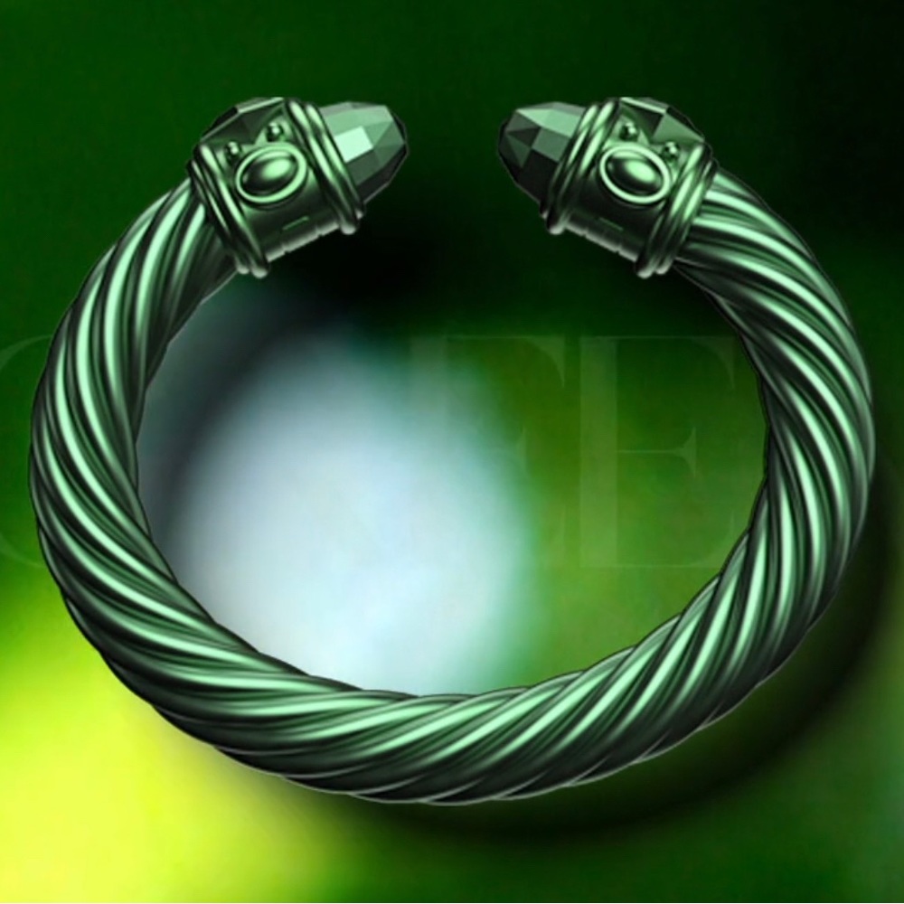 David Yurman Green Aluminum 10mm Renaissance Bracelet - Special Edition